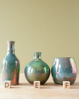 Petite Vases | Matte Green Iridescent