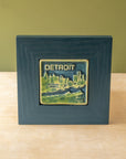 Framed Detroit Skyline | Two Tone Lime/Lagoon