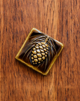 This tile features the glossy earthy brown Molasses glaze.