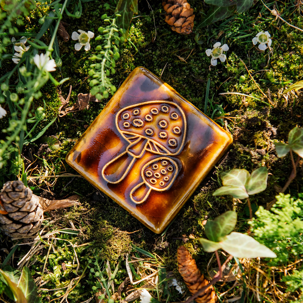 ブレア様　ASTIER ナタリーレテMummy Mushroom Amanita Mushroom Tile – Pewabic Pottery