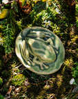 This Frog Paperweight matte bright light green Lime glaze.