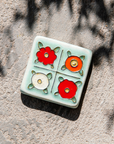 Hand-Painted Four Flowers Tile