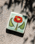 Hand-Painted Rose Tile