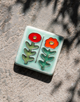 Hand-Painted Two Flowers Tile