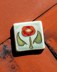 Hand-Painted Rose Tile
