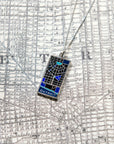 Enamel Detroit Map Necklace