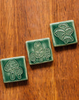 The Amanita tile sits with the other tiles in this mushroom series, the Morel Tile and the Oyster Mushroom Tile.