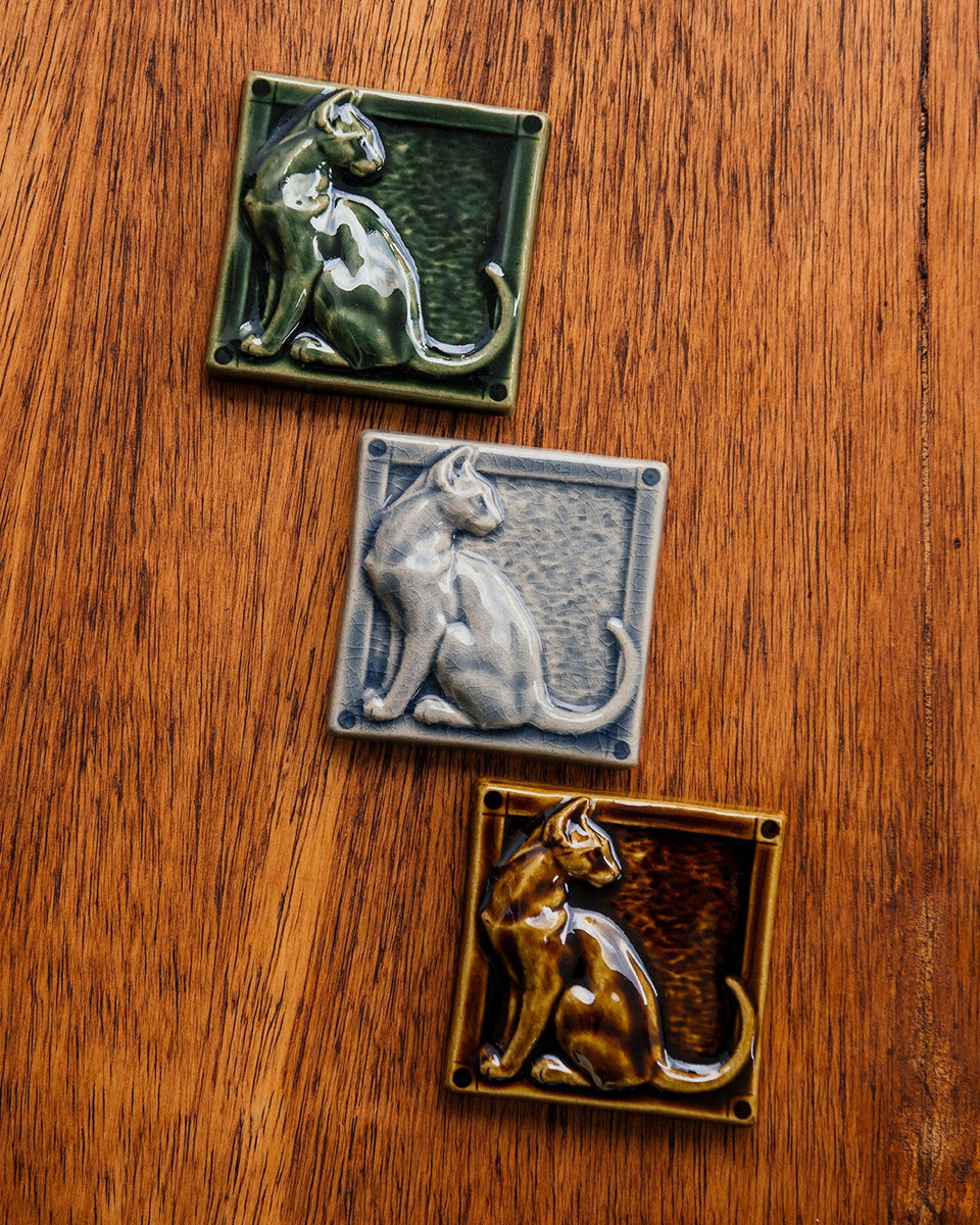 Sculpted Cat Tile – Pewabic Pottery