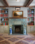 Rustic Library Fireplace