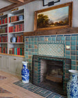 Rustic Library Fireplace
