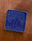 This ceramic Botanical Tree tile features the matte deep blue Cobalt glaze.