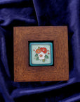 Framed Hand-Painted Three Flowers Tile