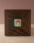 Framed Three Flowers Tile | Hand-Painted
