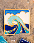 Hand-Painted Wave Tile