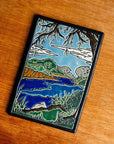 The Hand-Painted Lake Okonoka Tile.