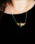 Historic Bee Necklace | Hand-Painted Iridescent