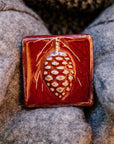 3x3 Pinecone Tile | Winterberry