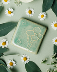 This tile features the glossy pale blue Celadon glaze.