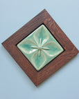 Framed Geo Flower Tile | Celadon