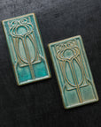 This tile features the crystalline, shimmering deep green Viridian glaze.