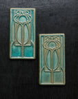 This tile features the crystalline, shimmering deep green Viridian glaze.