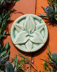 This tile features the glossy pale blue Celadon glaze.