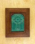 Framed Cross Tile | Pewabic Green