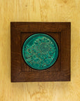 Framed Sunflower Trivet Tile | Pewabic Blue