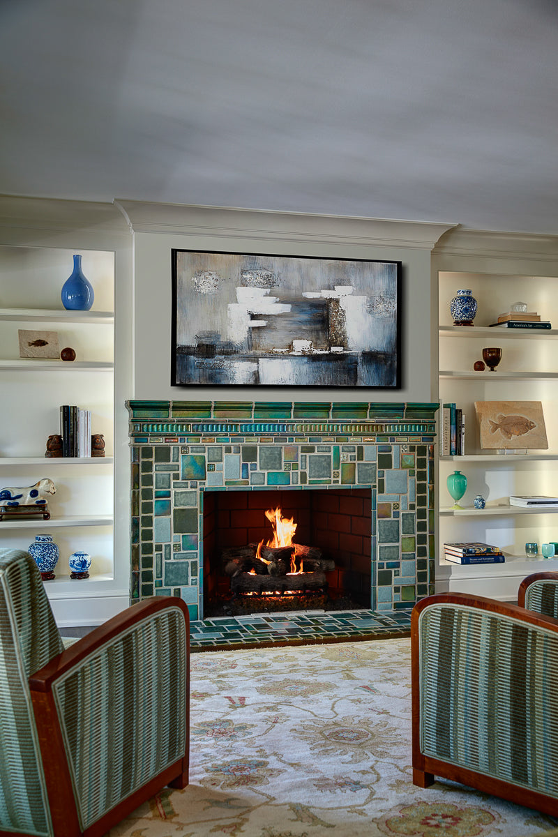 Contemporary Tile Fireplace Surround