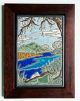 The Framed Hand-Painted Lake Okonoka Tile.