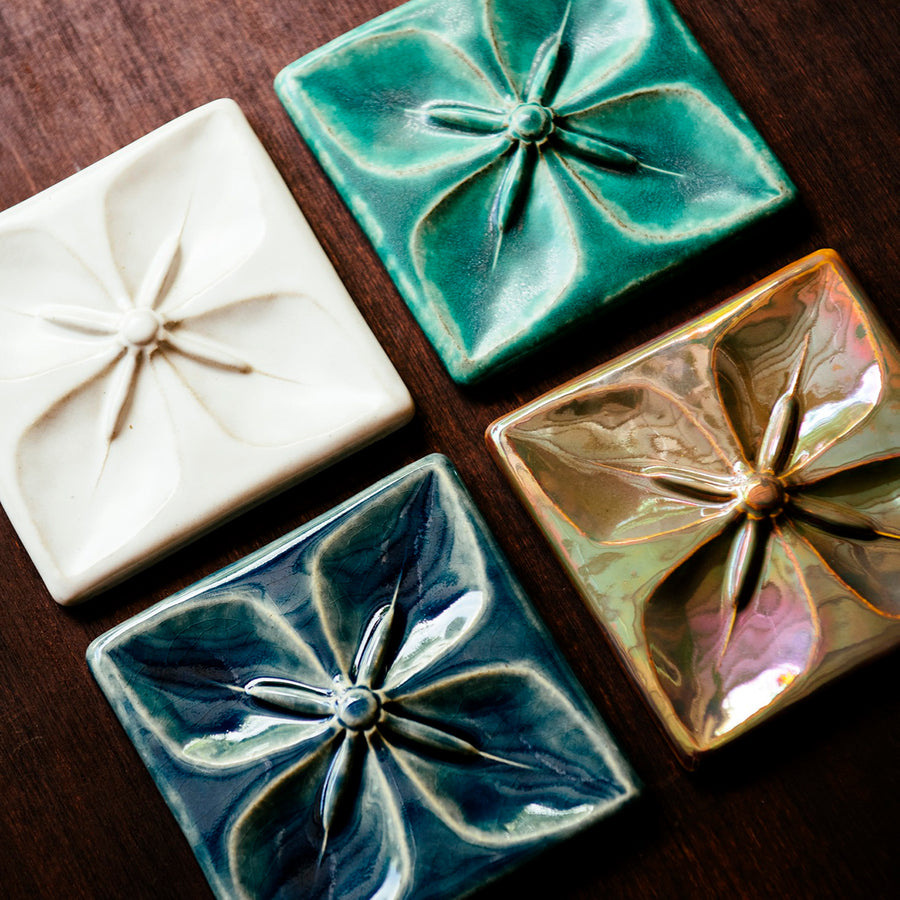 All four glaze options are displayed together creating a perfect square.