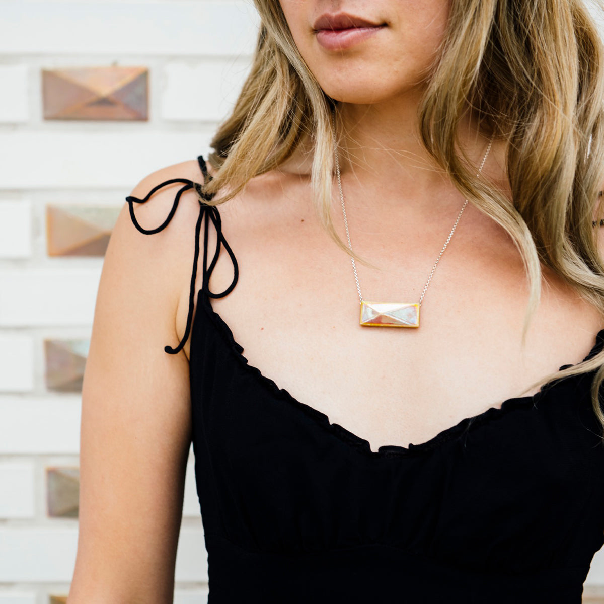Faceted Tile Necklace | Iridescent