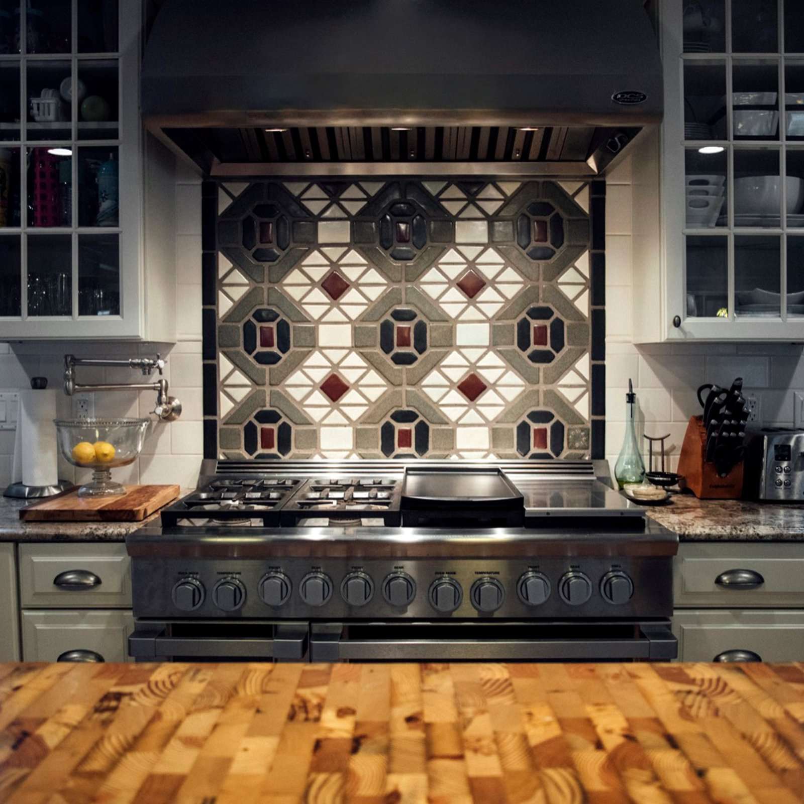 Pewabic Tile | Geo Kitchen Stove Back Accent – Pewabic Pottery