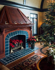 Ceramic Traditional Blue Fireplace