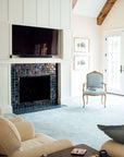 Ceramic Iridescent Fireplace with 2x2 accents