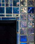 Ceramic Iridescent Fireplace with 2x2 accents