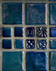 Ceramic Iridescent Fireplace with 2x2 accents