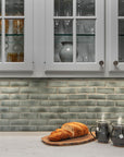 Spearmint Herringbone Backsplash