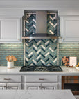 Spearmint Herringbone Backsplash