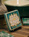 Lotus Tile, Hand-Painted