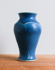 This Classic Vase features the matte french blue Peacock glaze.