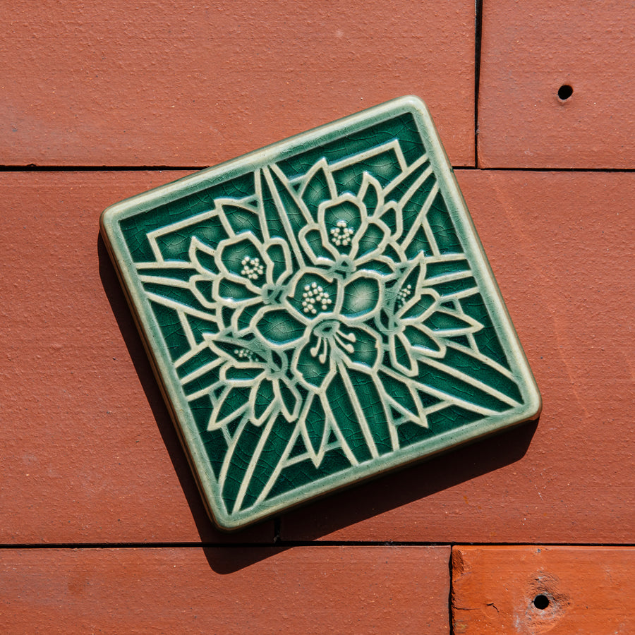 Rhododendron Tile – Pewabic Pottery