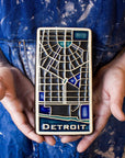 Hand-Painted Downtown Detroit Map Tile