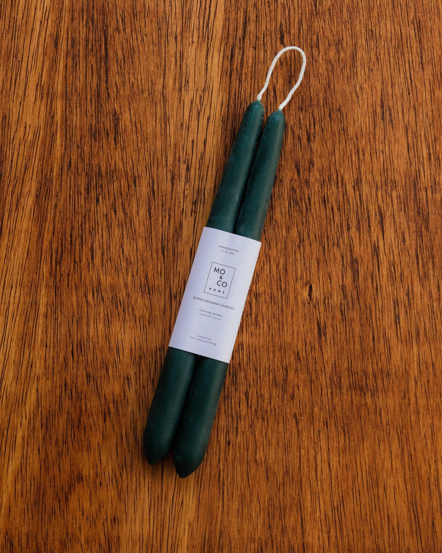 Mo&Co Home | 10" Beeswax Taper Candle Pair