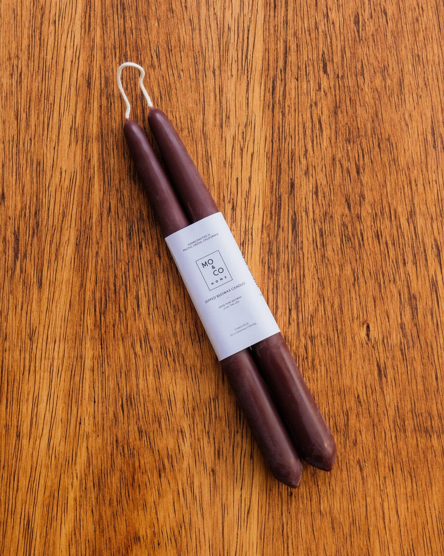 Mo&Co Home | 10" Beeswax Taper Candle Pair