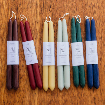 Mo&Co Home | 10" Beeswax Taper Candle Pair