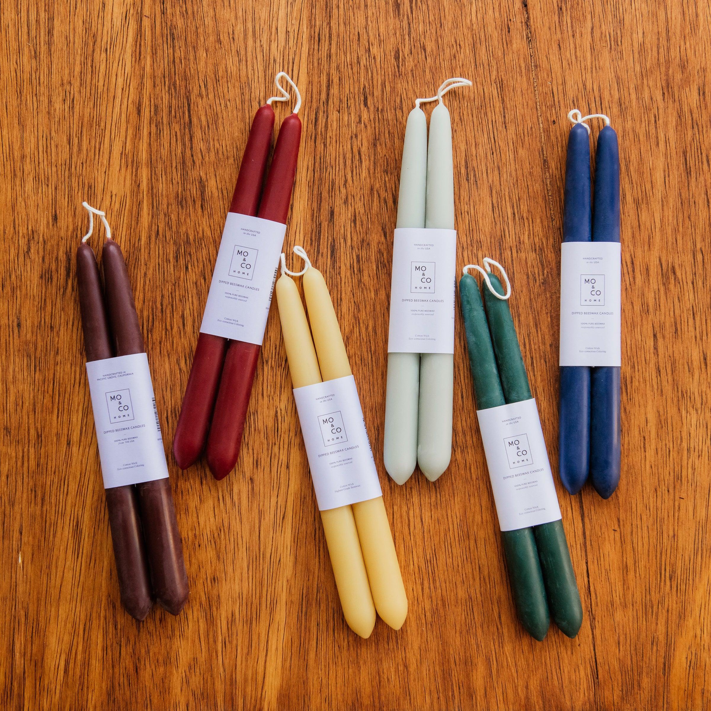 Mo&Co Home | 10" Beeswax Taper Candle Pair