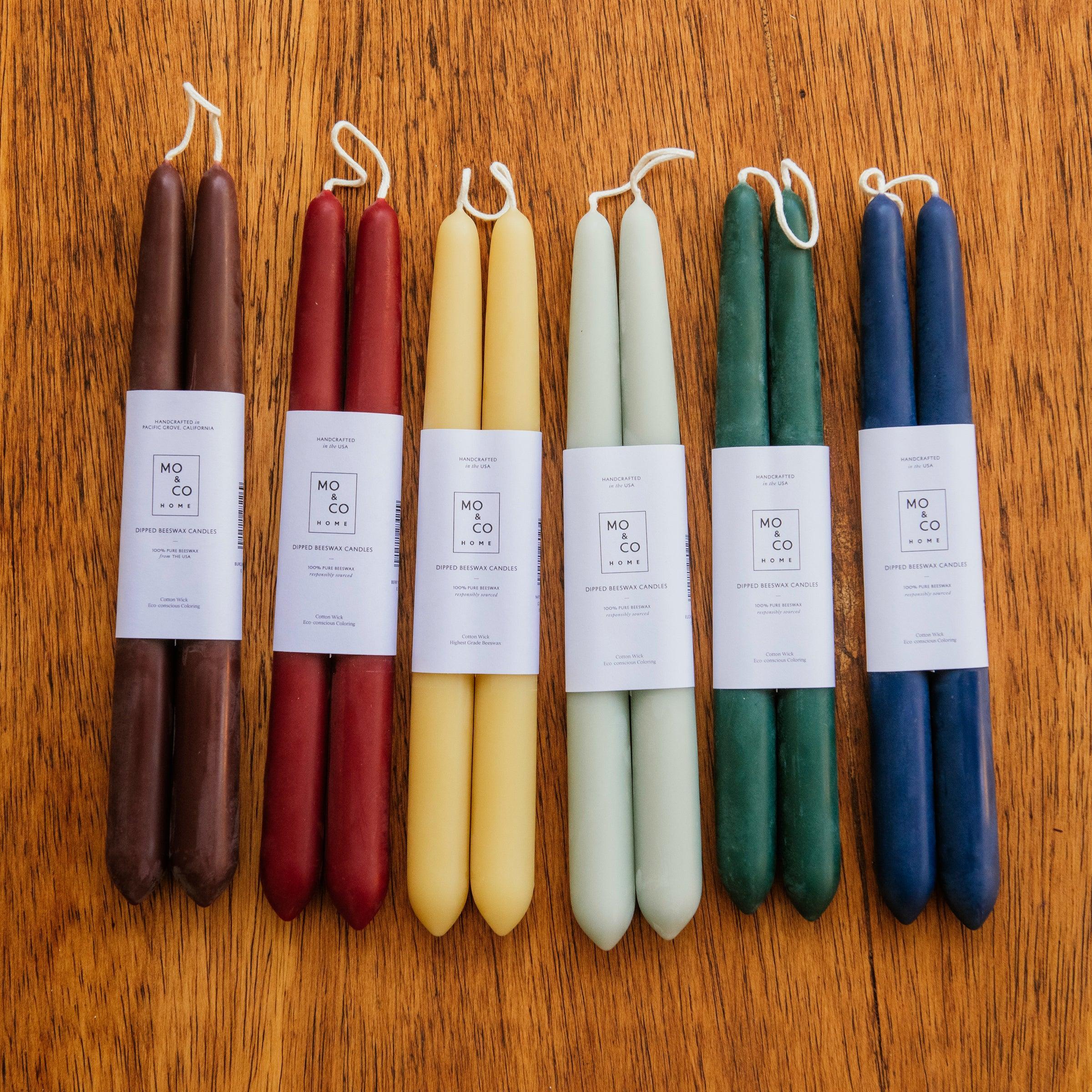 Mo&Co Home | 10" Beeswax Taper Candle Pair