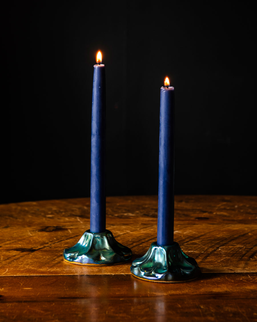 Scalloped Candle Holder | Iridescent