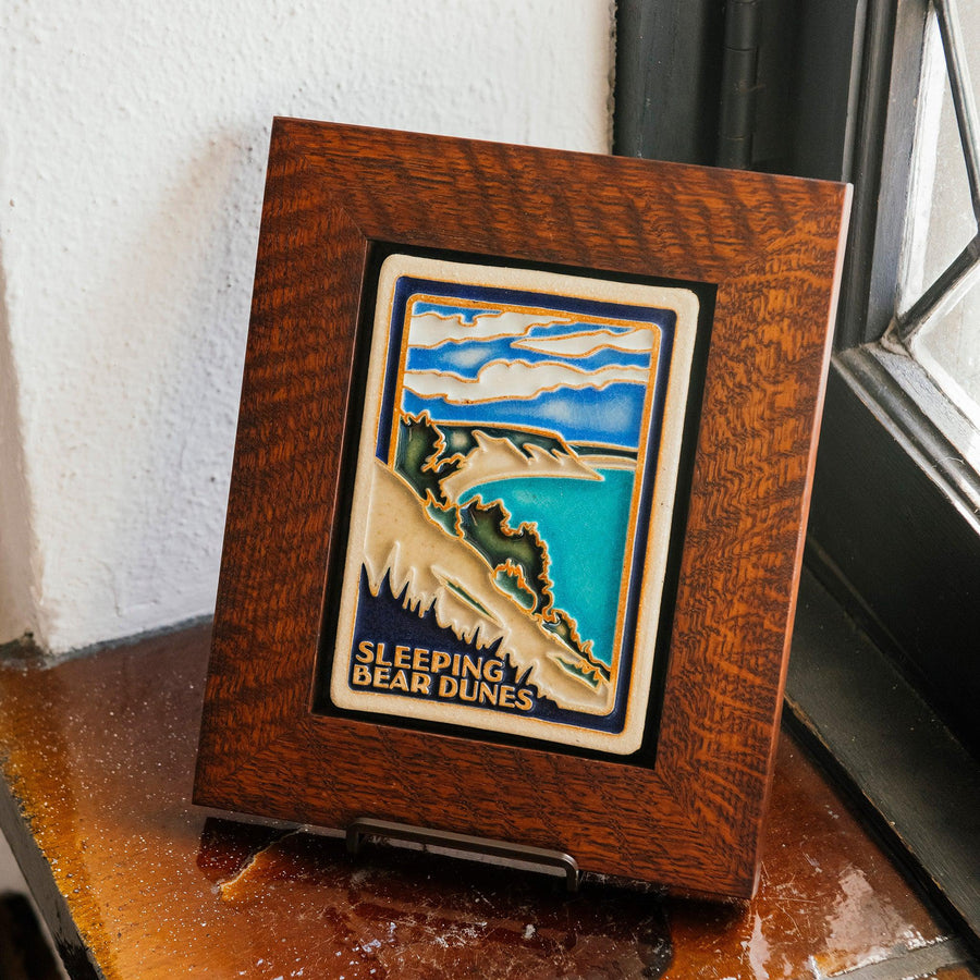 Framed Sleeping Bear Dunes Postcard Tile